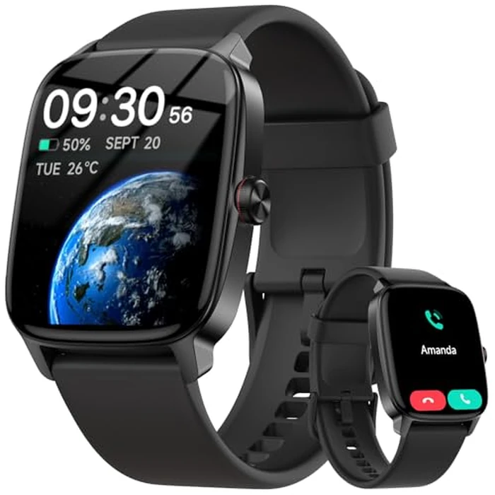 Smart Watches for Men Women with Bluetooth Calling, Heart Rate Sleep Monitor, 1.85 Inch Screen, DIY Dial, 100+ Sports Modes, AI Built-in Fitness Tracker, IP68 Waterproof, Smartwatch for Android iPhone by YMZ - Used - Acceptable condition