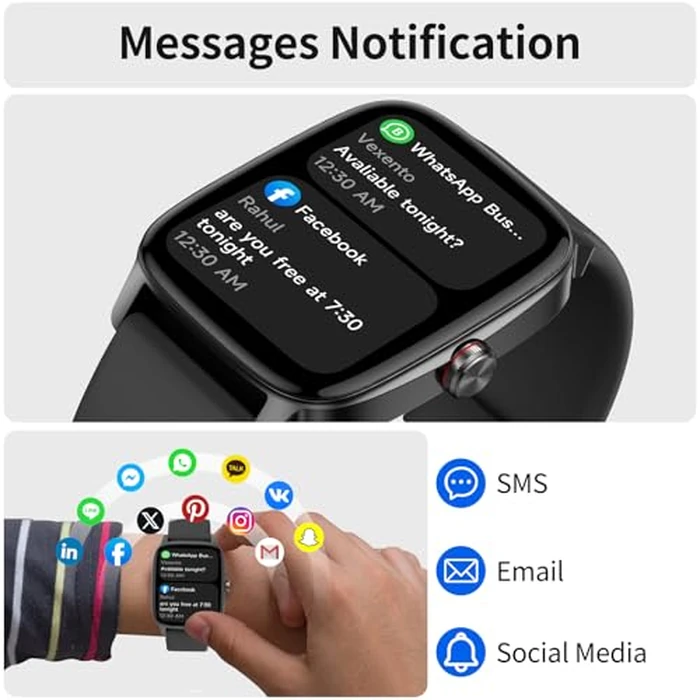Smart Watches for Men Women with Bluetooth Calling, Heart Rate Sleep Monitor, 1.85 Inch Screen, DIY Dial, 100+ Sports Modes, AI Built-in Fitness Tracker, IP68 Waterproof, Smartwatch for Android iPhone by YMZ - Image 4