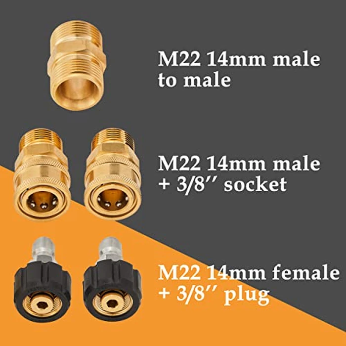 M MINGLE Pressure Washer Hose 50 FT x 1/4" - Replacement Power Wash Hose with Quick Connect Kits - High Pressure Hose with M22 14mm Fittings - 3600PSI by M MINGLE - Image 5