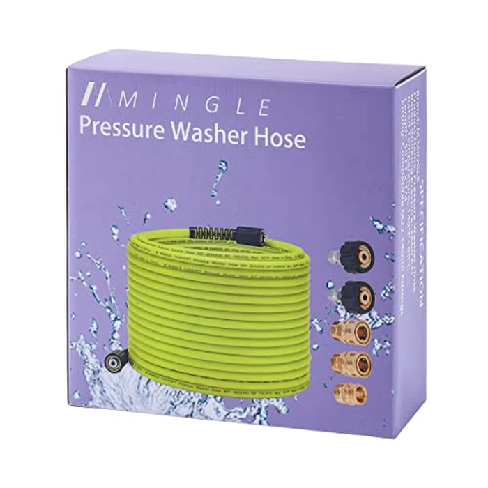 M MINGLE Pressure Washer Hose 50 FT x 1/4" - Replacement Power Wash Hose with Quick Connect Kits - High Pressure Hose with M22 14mm Fittings - 3600PSI by M MINGLE - Image 8