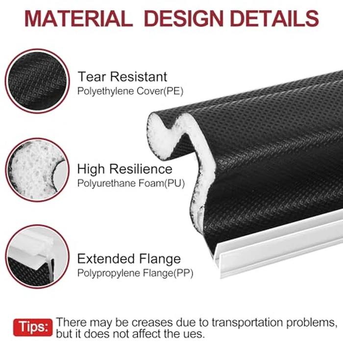 Kerf Door Weather Stripping 12.2M/40Ft V-Shaped Door Seal Strip for Large Gap Door Frame Front Door Extra Thick Sealers Replacement Exterior Entry Door Jamb Gasket Easy Installation Cut to Size -Black by Kikerike - Image 3