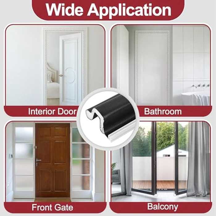 Kerf Door Weather Stripping 12.2M/40Ft V-Shaped Door Seal Strip for Large Gap Door Frame Front Door Extra Thick Sealers Replacement Exterior Entry Door Jamb Gasket Easy Installation Cut to Size -Black by Kikerike - Image 5