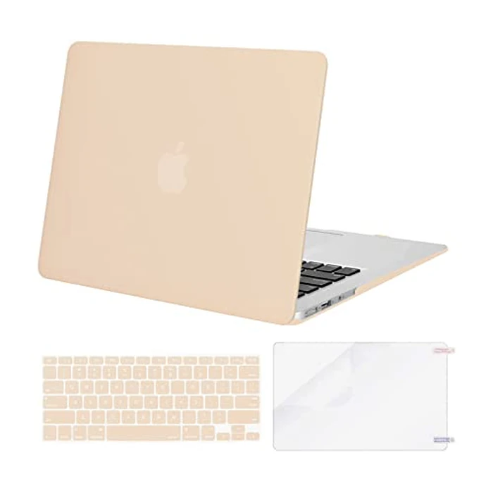MOSISO Compatible with MacBook Air 13 inch Case (Models: A1369 & A1466, Older Version 2010-2017 Release), Protective Plastic Hard Shell Case & Keyboard Cover & Screen Protector, Apricot by MOSISO - Image 1