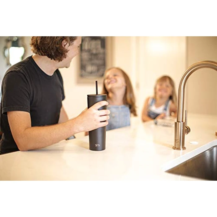 Simple Modern Tumbler Lid with Straw | Reusable Replacement ONLY Fits Simple Modern, S|M | Stainless Steel Classic, Journey, Scout Travel Coffee Mug Water Bottle | Classic Collection | Sea Glass Sage by Simple Modern - Image 3