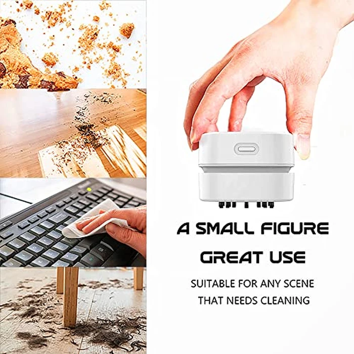 TRZLIFE USB Rechargeable Mini Desk Vacuum, Cordless Portable Keyboard Desktop Countertop Cleaner, Ideal Office Accessory Ideal Gift, Pink by TRZLIFE - Image 8