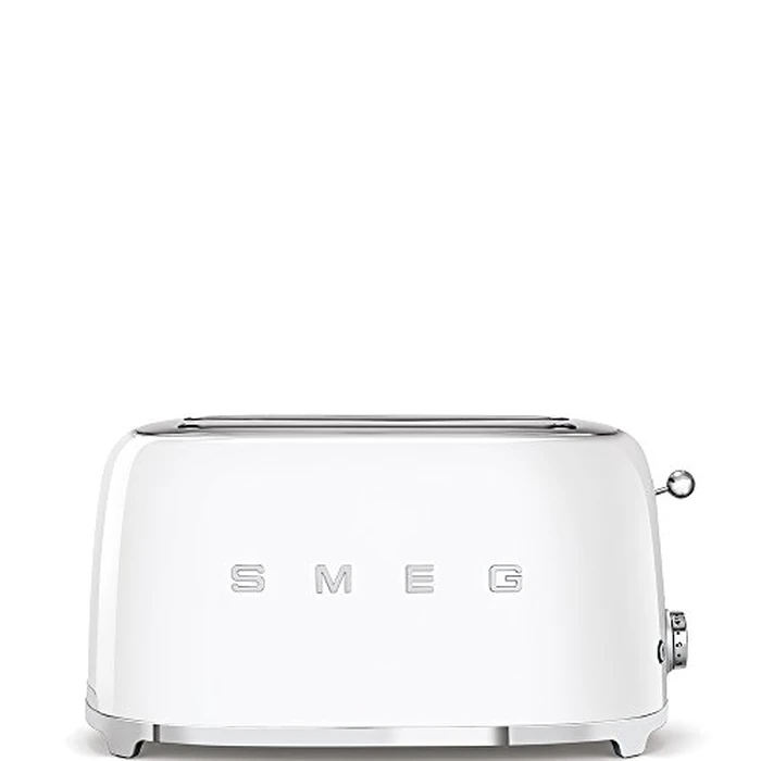 Smeg 50's Style Retro Aesthetic 4 Slice Toaster 6 Presets with 2 Extra Wide Slots, TSF02WHUS, White by Smeg - Image 1