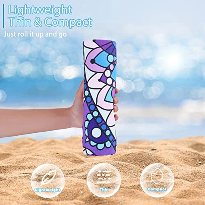 6 Pack Microfiber Thin Beach Towel Lightweight 71x32 Oversized Extra Large Sand Free Towels Quick Dry for Travel Pool Yoga Gym Sports Beach Accessories Vacation Essential Gift by TwoYek - Used - Good condition - CA$47.49