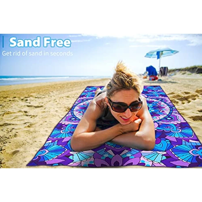 6 Pack Microfiber Thin Beach Towel Lightweight 71x32 Oversized Extra Large Sand Free Towels Quick Dry for Travel Pool Yoga Gym Sports Beach Accessories Vacation Essential Gift by TwoYek - Image 4