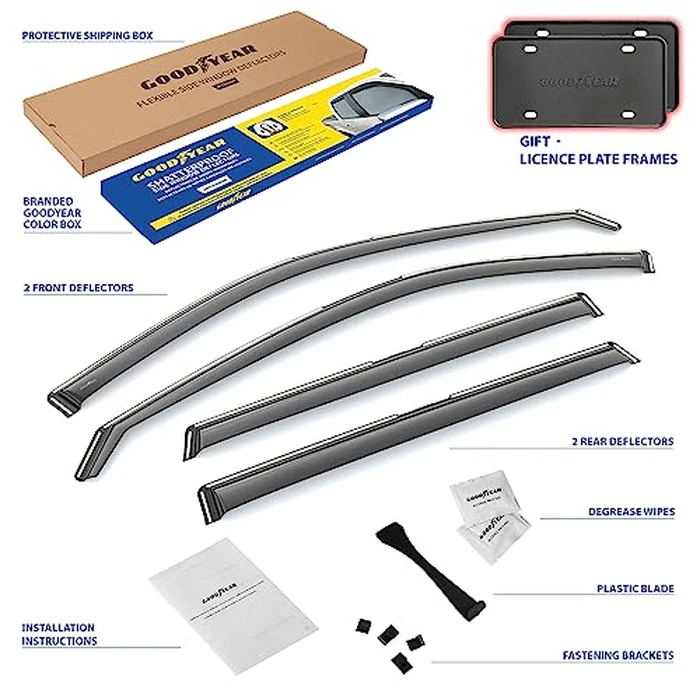 Goodyear Shatterproof in-Channel Window Deflectors for Honda CR-V (CRV) 2023-2026, Rain Guards, Window Visors for Cars, Vent Deflector, Car Accessories, 4 pcs. - GY007905 by Goodyear - Image 6