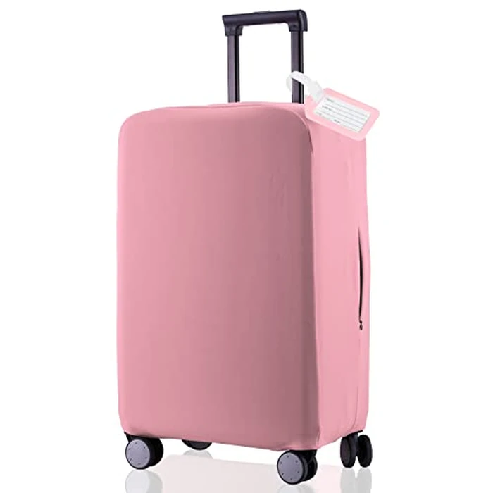 RainVillage Travel Luggage Cover - Scratch-Resistant Fit 19-31 Inch, Pink, L(26-27 inch) by RainVillage - Used - Very Good condition
