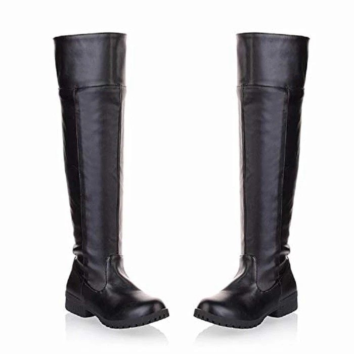 ACE SHOCK Men's Cosplay Boots Knee High Equestrian Riding Tall Boots Costume Shoes (11, Black) by ACE SHOCK - Image 2