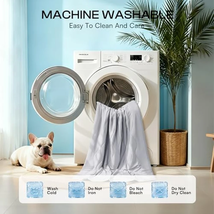 Luciphia Premium Cooling Dog Blanket Washable Q-MAX>0.5 Small Medium Large Pet Mat Puppy Cat Self-Cooling Soft Breathable Calming Throw for Sofa Crate Bed (Light Grey,29x40 inches) by luciphia - Image 6
