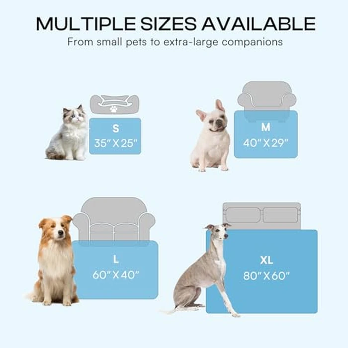 Luciphia Premium Cooling Dog Blanket Washable Q-MAX>0.5 Small Medium Large Pet Mat Puppy Cat Self-Cooling Soft Breathable Calming Throw for Sofa Crate Bed (Light Grey,29x40 inches) by luciphia - Image 7