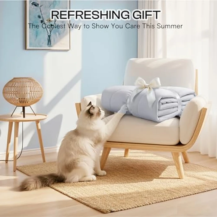Luciphia Premium Cooling Dog Blanket Washable Q-MAX>0.5 Small Medium Large Pet Mat Puppy Cat Self-Cooling Soft Breathable Calming Throw for Sofa Crate Bed (Light Grey,29x40 inches) by luciphia - Image 8