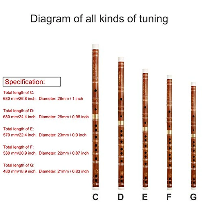 Kmise Bamboo Flute Dizi Traditional Handmade Chinese Musical Instrument Vintage Dizi (D Key) by Kmise - Image 4