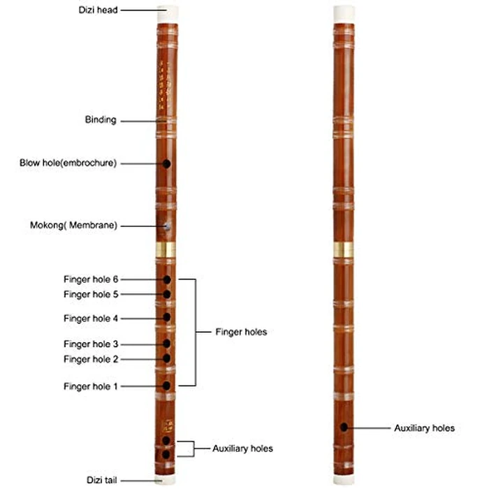Kmise Bamboo Flute Dizi Traditional Handmade Chinese Musical Instrument Vintage Dizi (D Key) by Kmise - Image 7