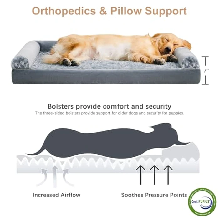 BFPETHOME Dog Beds for Large Dogs, Orthopedic Dog Bed for Medium Large Dogs,Big Waterproof Couch Pet Bed with Removable Washable Cover by BFPETHOME - Image 3