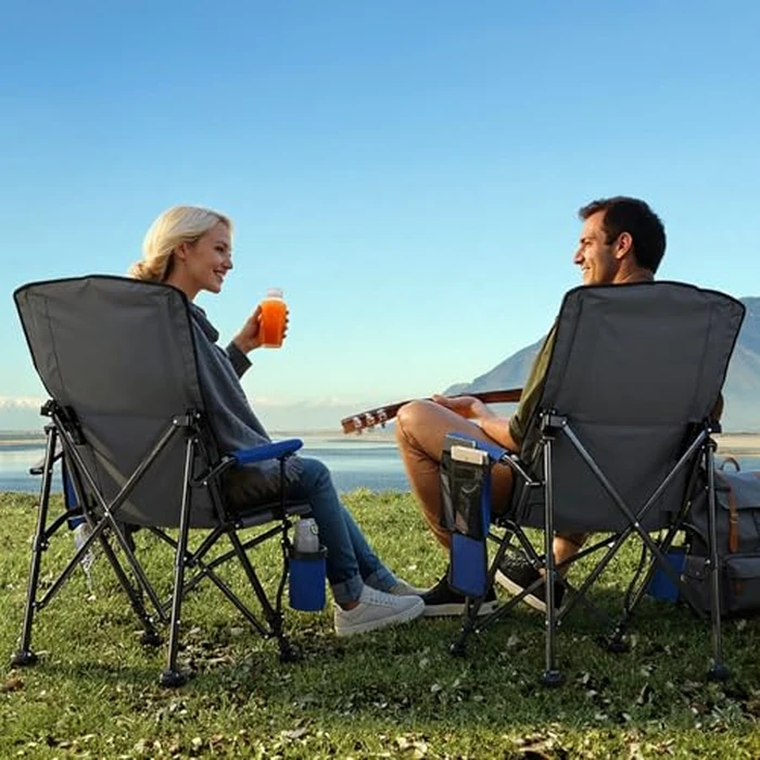 Overmont Heated Camping Chair with Adjustable High Backrest - 3 Heat Levels Seat & Backrest Separately Control - Heavy Duty Portable Heated Chair for Adults Supports 450 LBS - Battery NOT Included by OVERMONT - Image 9