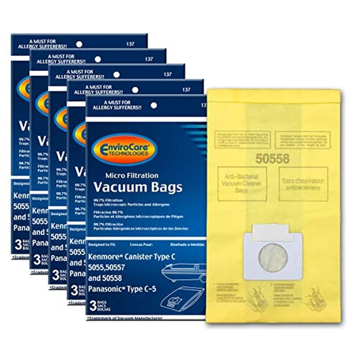 Envirocare Replacement Vacuum Bags Compatible with Kenmore Canister Type C/Q. 5055, 50557 and 50558 Panasonic Type C-5 Vacuums,15 pack by EnviroCare - Image 2