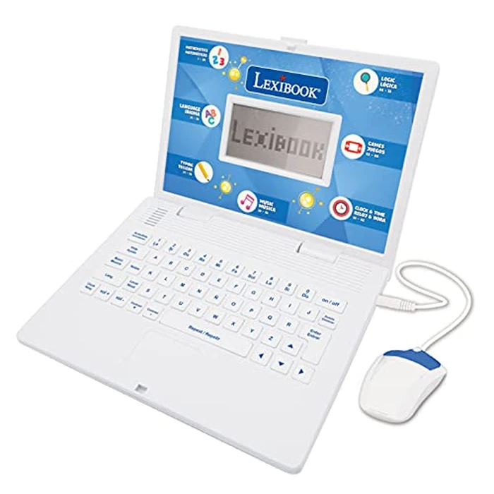 Lexibook - Educational and Bilingual Laptop Spanish/English - Toy for Children with 124 Activities to Learn Mathematics, Dactylography, Logic, Clock Reading, Play Games and Music - JC598i2 by LEXiBOOK - Image 1