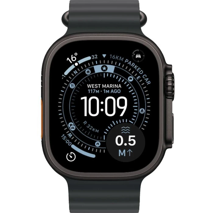 Apple Watch Ultra 3 - 64GB - 49mm - Black Titanium Case with Black Titanium Ocean Band - One Size by Apple - Refurbished - Premium condition - US$693.42