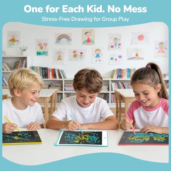 TECJOE 4 Pack LCD Writing Tablet, 8.5 Inch Colorful Drawing Board, Kids Travel Games Activity Learning Toys, Birthday Gifts for 3-8 Year Old Boys Girls Toddlers Preschooler by TECJOE - Image 3