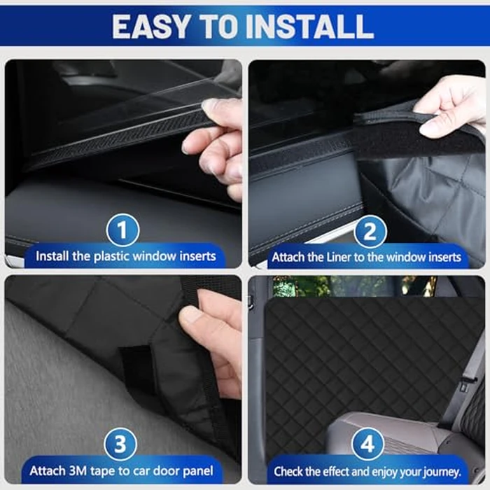CarChic Dog Car Door Protector, 2 Pack Heavy Duty 5-Layer Car Door Protectors from Dog Scratching,Waterproof Door Protectors for Vehicles,Universal Fit for Cars, Trucks, SUVs, Storm Black by CarChic - Image 7