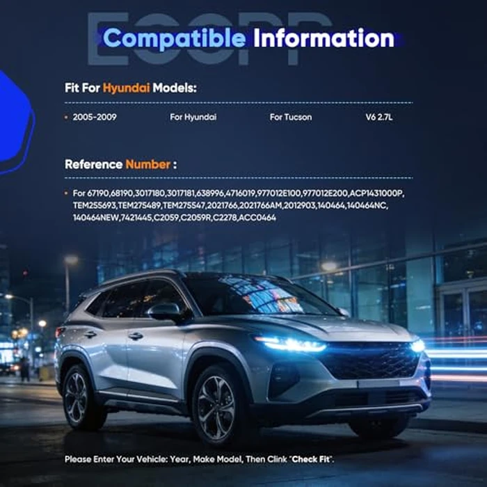 ECCPP A/C Compressor with Clutch Fit for Hyundai Tucson 2.7L 2005-2009 AC Compressor by ECCPP - Image 2