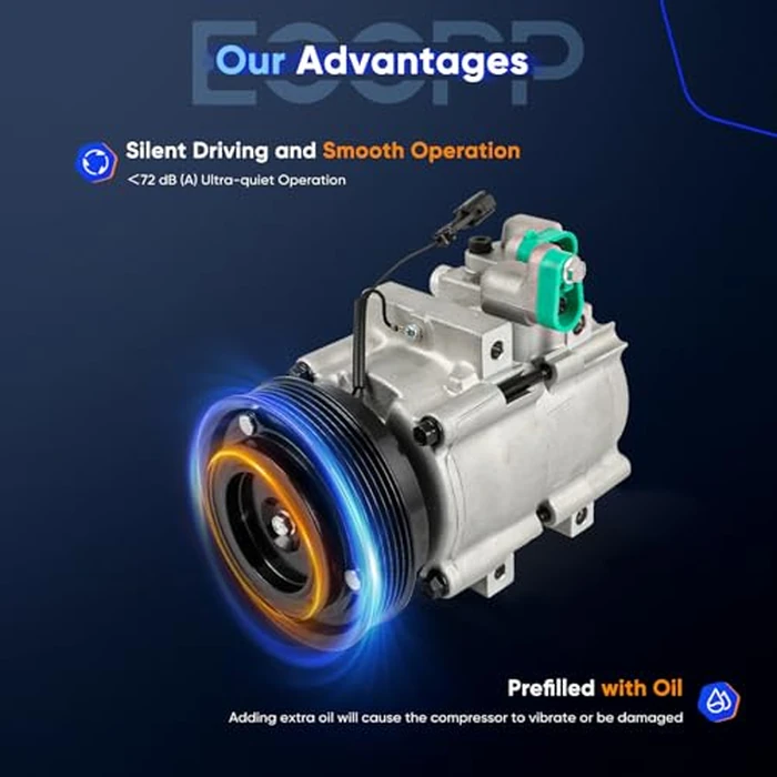 ECCPP A/C Compressor with Clutch Fit for Hyundai Tucson 2.7L 2005-2009 AC Compressor by ECCPP - Image 5
