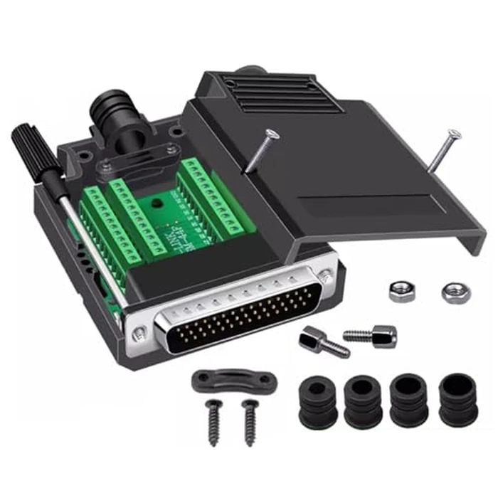 ANMBEST DB44 Solderless Connector, Male RS232 D-SUB Serial to 44-pin Port Terminal Adapter Breakout Board with Case Long Bolts Tail Pipe by ANMBEST - Used - Like New condition