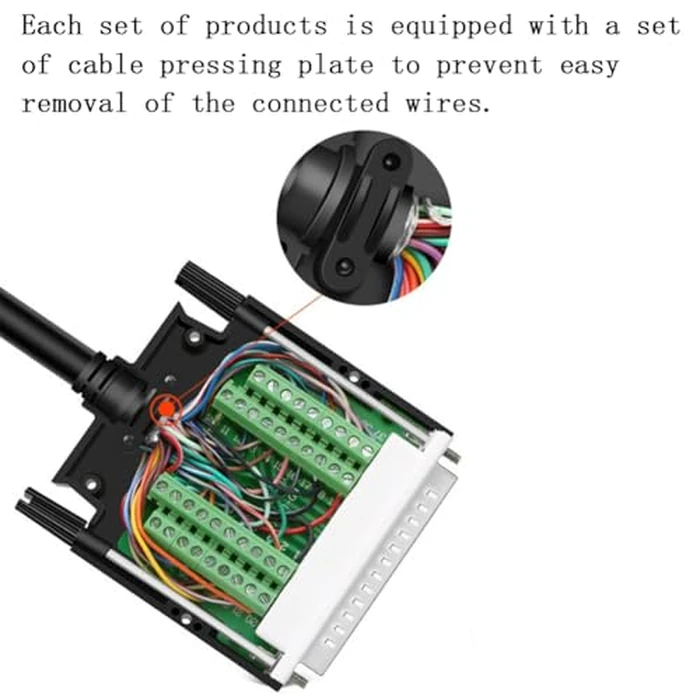 ANMBEST DB44 Solderless Connector, Male RS232 D-SUB Serial to 44-pin Port Terminal Adapter Breakout Board with Case Long Bolts Tail Pipe by ANMBEST - Image 4