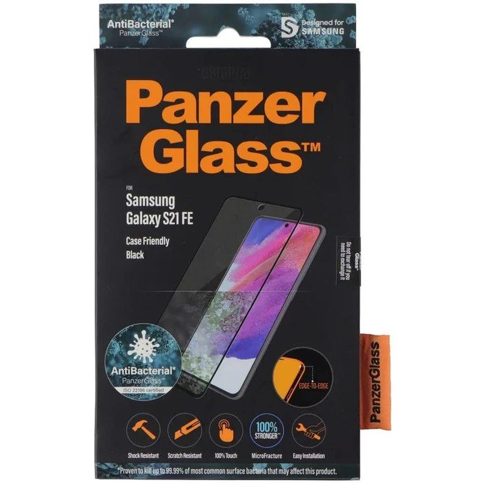 PanzerGlass Edge-to-Edge Screen Protector for Samsung Galaxy S21 FE - Clear/Black by PanzerGlass - Image 2