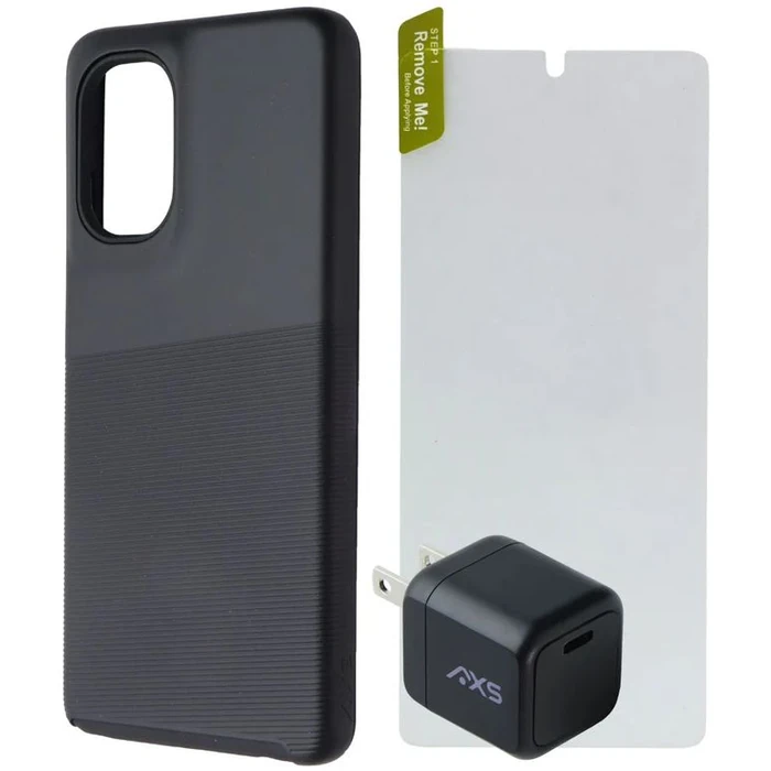 Axessorize ProTech Phone Case + Glass Screen Protector + 20W Wall Charger for Moto G Stylus 5G (2024) - Black by Axessorize - Refurbished - Brand New condition - US$10.54