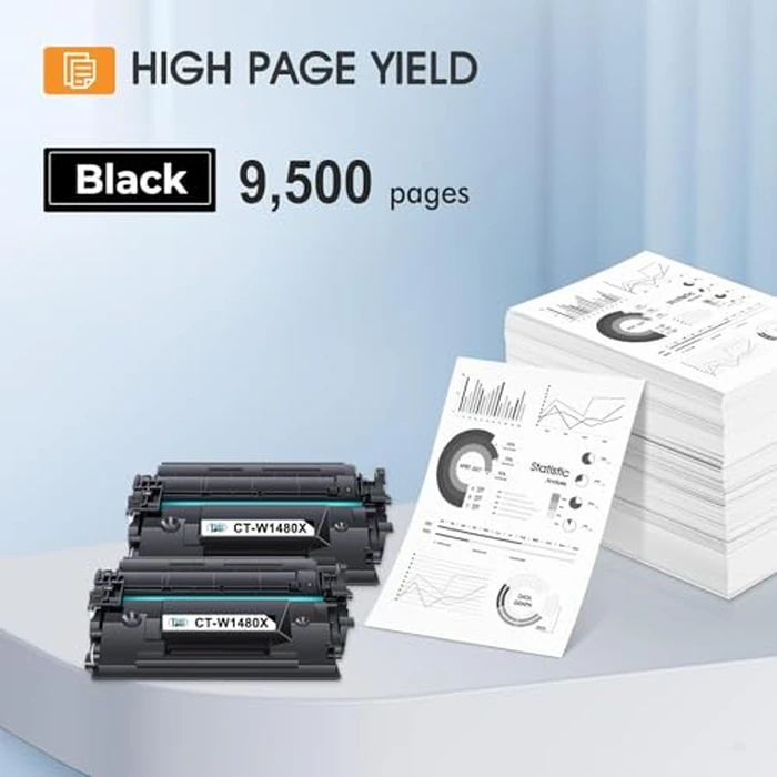 148X Toner Cartridge Black High Yield 4101fdw 148A Compatible Replacement for HP 148X 148A W1480A W1480X for HP LaserJet Pro MFP 4101fdw 4101fdn Pro 4001dw 4001dn 4001n Printer Ink (2 Pack with Chip) by Cool Toner - Image 2