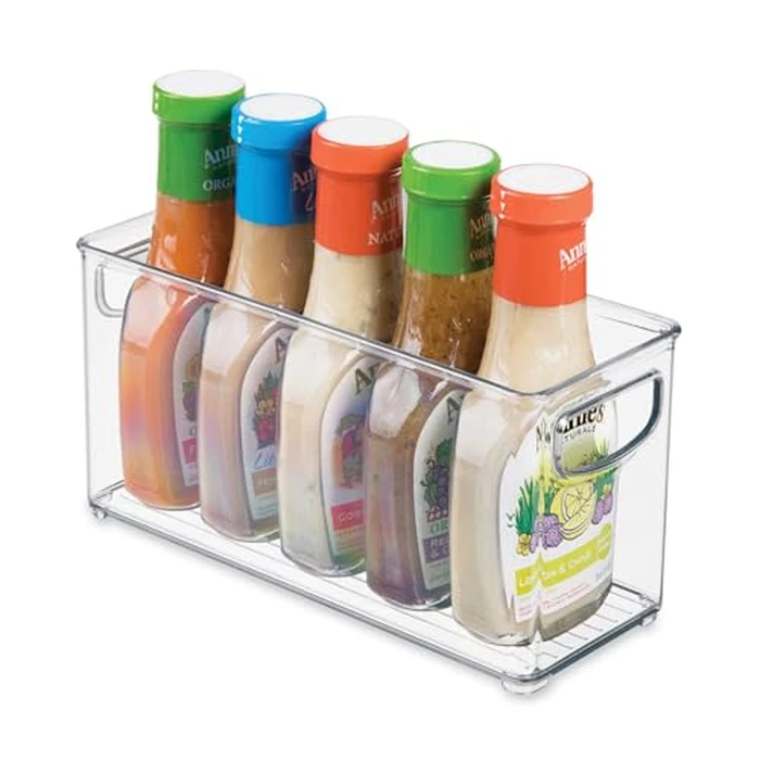 iDesign Slim Clear Plastic Stackable Storage Bin, Tall Narrow Organizer for Kitchen or Pantry by iDesign - Used - Very Good condition - US$6.71