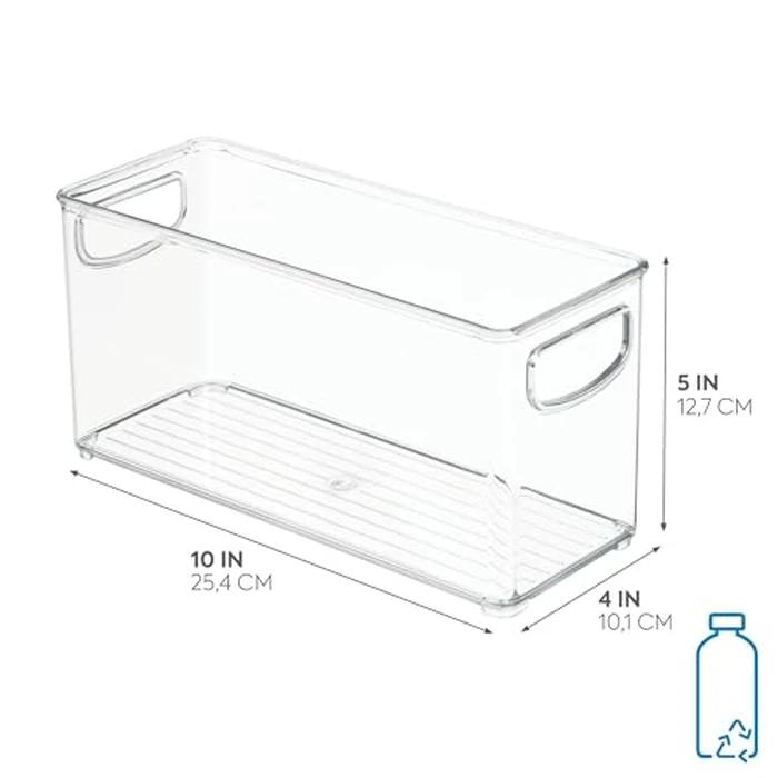 iDesign Slim Clear Plastic Stackable Storage Bin, Tall Narrow Organizer for Kitchen or Pantry by iDesign - Image 2