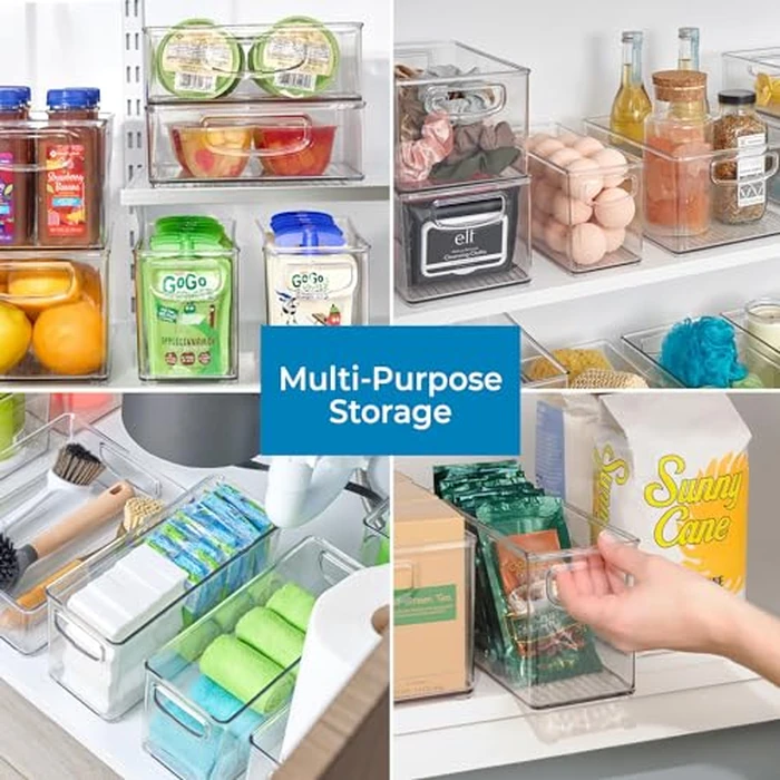 iDesign Slim Clear Plastic Stackable Storage Bin, Tall Narrow Organizer for Kitchen or Pantry by iDesign - Image 4