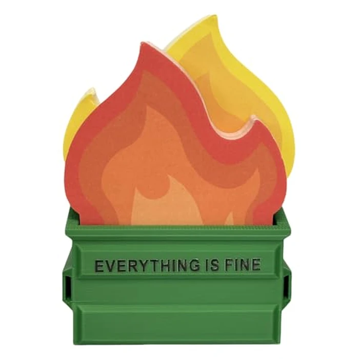 Garbage Can Fire Sticky Notes Office Supplies Fire Notepads Desk Accessories Funny White Elephant Gifts for Coworker Boss Teacher Women Men Adult 300 Sheets by Infmetry - Used - Like New condition
