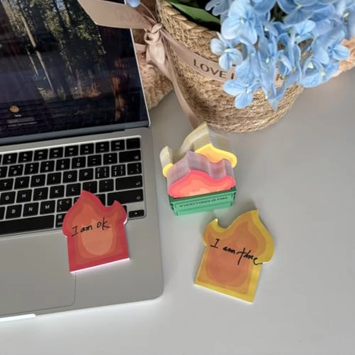 Garbage Can Fire Sticky Notes Office Supplies Fire Notepads Desk Accessories Funny White Elephant Gifts for Coworker Boss Teacher Women Men Adult 300 Sheets by Infmetry - Image 3