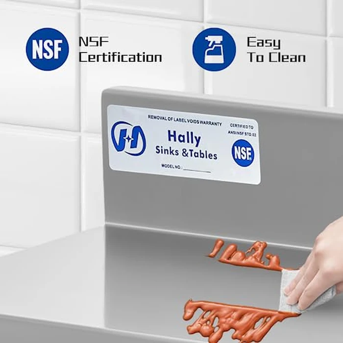 Hally Stainless Steel Wall Shelf 2 Pack 8 6” x 16” Wall Mounted Shelf with 3" Backsplash, Metal Floating Shelf, Spice Rack Wall Mount, Heavy Duty Kitchen Shelf for Restaurant, Bathroom,Utility Room by HALLY SINKS & TABLES H - Image 3
