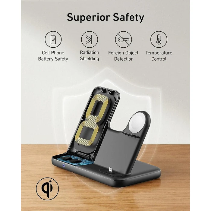 Anker 544 4-in-1 Stand Wireless Charger with 60W Quick Charge DC Adapter - Black by Anker - Image 4