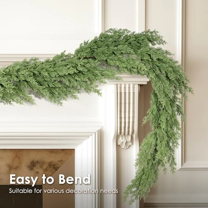 WBHome Real Touch Pinus Garland for Christmas Holiday Seasonal Outdoor/Indoor Home Decor, 6FT Long by WBHome - Image 2