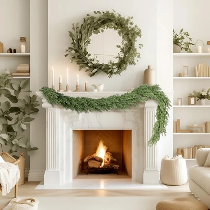WBHome Real Touch Pinus Garland for Christmas Holiday Seasonal Outdoor/Indoor Home Decor, 6FT Long by WBHome - Image 3