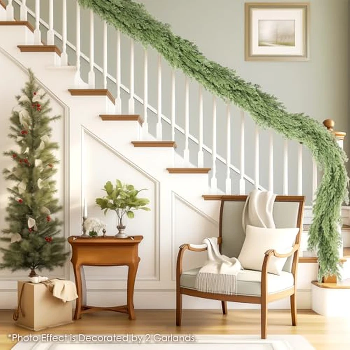 WBHome Real Touch Pinus Garland for Christmas Holiday Seasonal Outdoor/Indoor Home Decor, 6FT Long by WBHome - Image 8