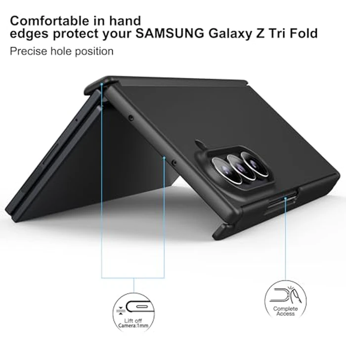 Foluu Slim Fit Case for Samsung Galaxy Z Trifold, Magnetic Hinge Protection Ultra Thin Matte PC with Non-Slip Grip Full Protection Protective Cover for Galaxy Z Trifold 5G 2026 (Black) by Foluu - Image 9