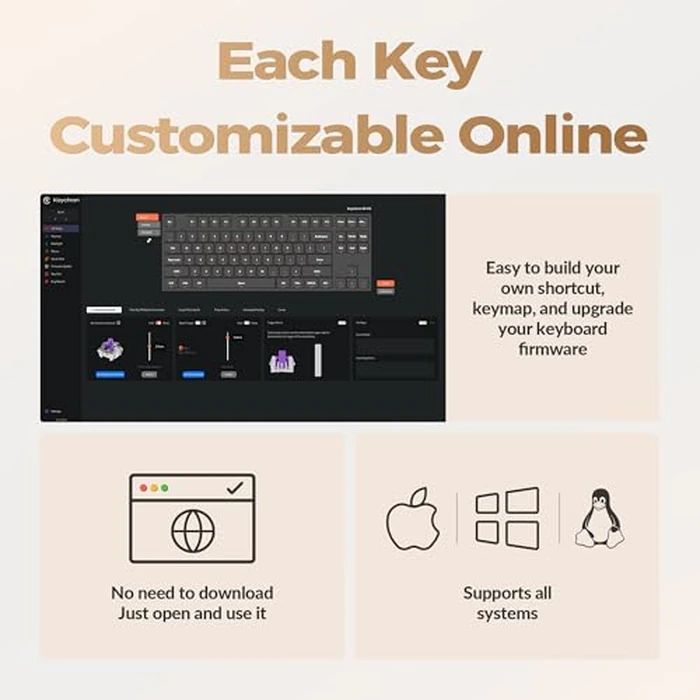 Keychron K8 HE TKL Keyboard Wireless Bluetooth 2.4G Wired Triple Mode Hot Swappable Hall Effect with QMK Launcher Aluminum+Wood Frame Rapid Trigger for Mac Windows Linux-White by Keychron - Image 4