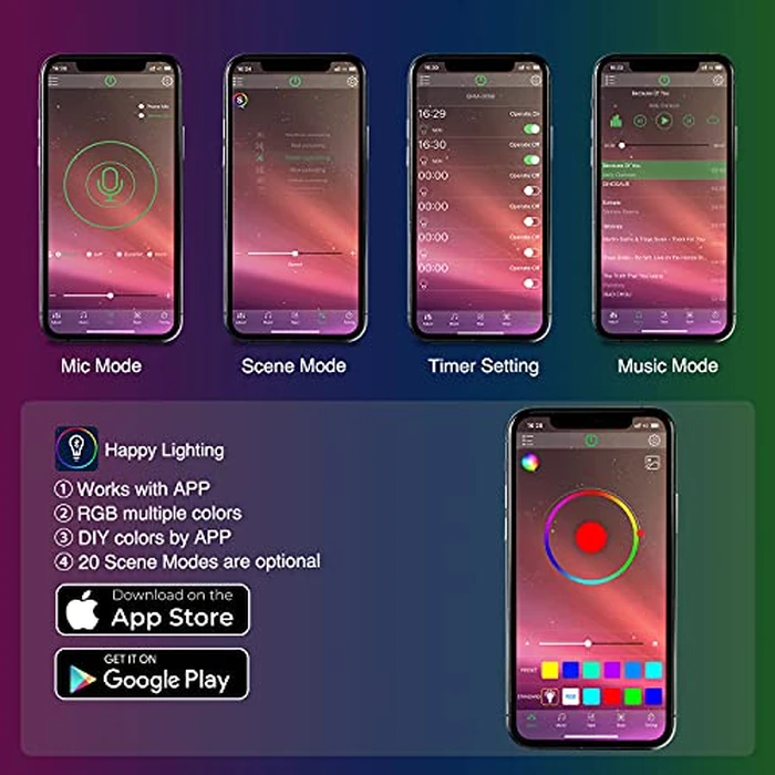 Nilight Car Interior Lights with APP Control 16 Million RGB Colors Strip Lights with Music Sync Mode and Multiple Scene Options for Cars Trucks SUVs by Nilight - Image 3