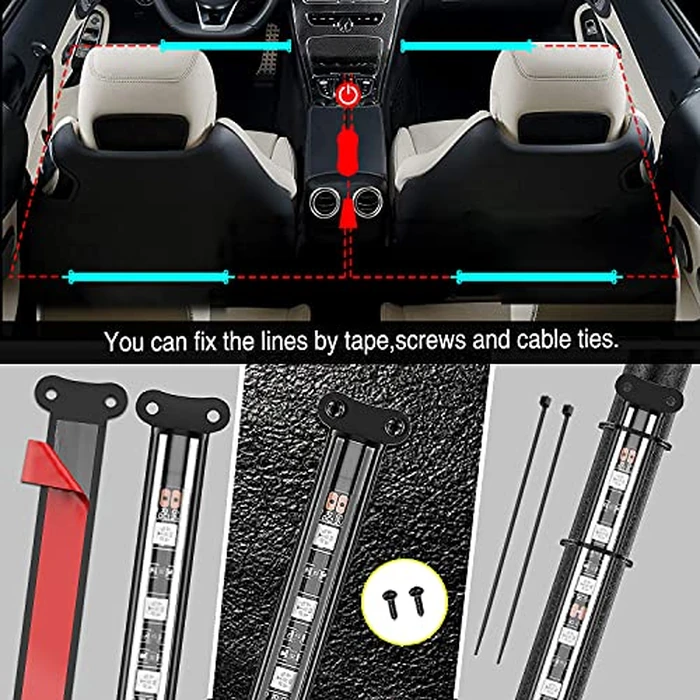 Nilight Car Interior Lights with APP Control 16 Million RGB Colors Strip Lights with Music Sync Mode and Multiple Scene Options for Cars Trucks SUVs by Nilight - Image 4