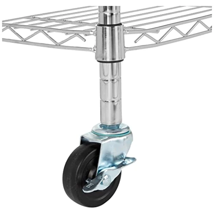 Amazon Basics 4-Shelf Adjustable, Heavy Duty Storage Shelving Unit with Wheels for Easy Assembly, for Garage or Kitchen Use, Metal Organizer Wire Rack, 36" L x 14" W x 57.8" H, Chrome by Amazon Basics - Image 2