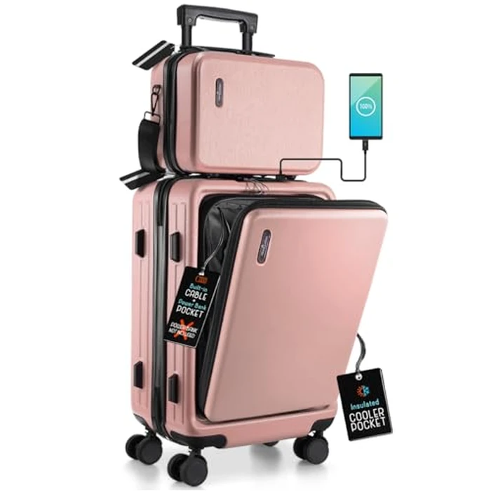 TRAVELARIM Non-Expandable, Pink, Medium 24-Inch Checked, 24 Inch Luggage by TRAVELARIM - Used - Acceptable condition